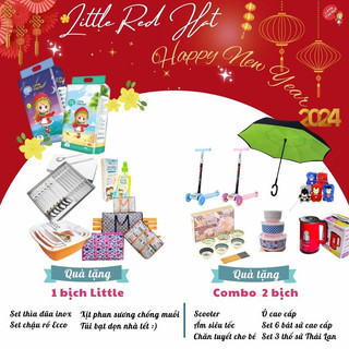 Combo 2b bỉm little red hat dán/quần s62/m54/l50 miếng