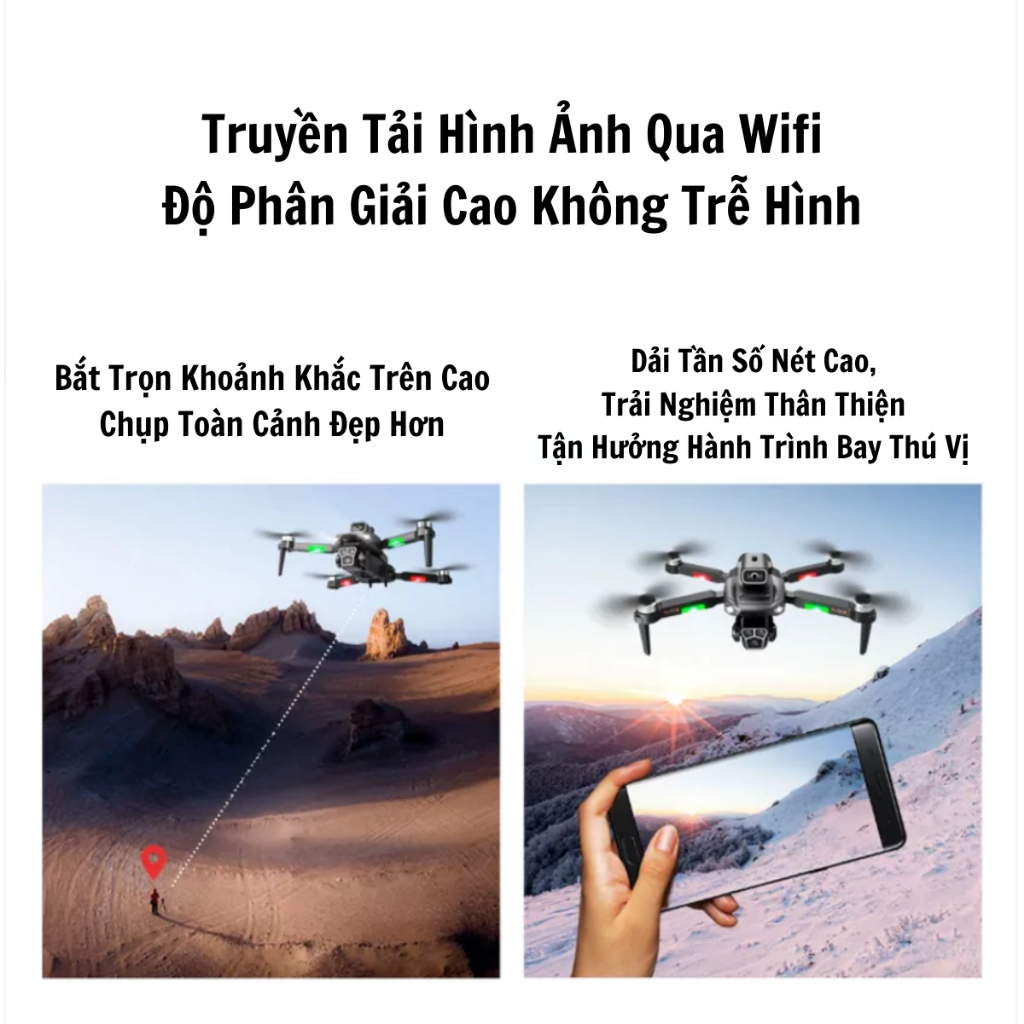 Flycam mini M1s - Play cam máy bay điều khiển từ xa bộ 3 camera 4k, Động cơ không chổi than, cảm biến tránh vật cản | BigBuy360 - bigbuy360.vn