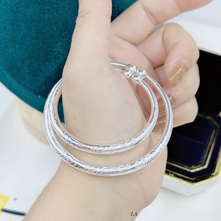 Vòng cua chạm rồng cỡ lớn bằng bạc ta thật - Vòng tay bạc nữ cao cấp