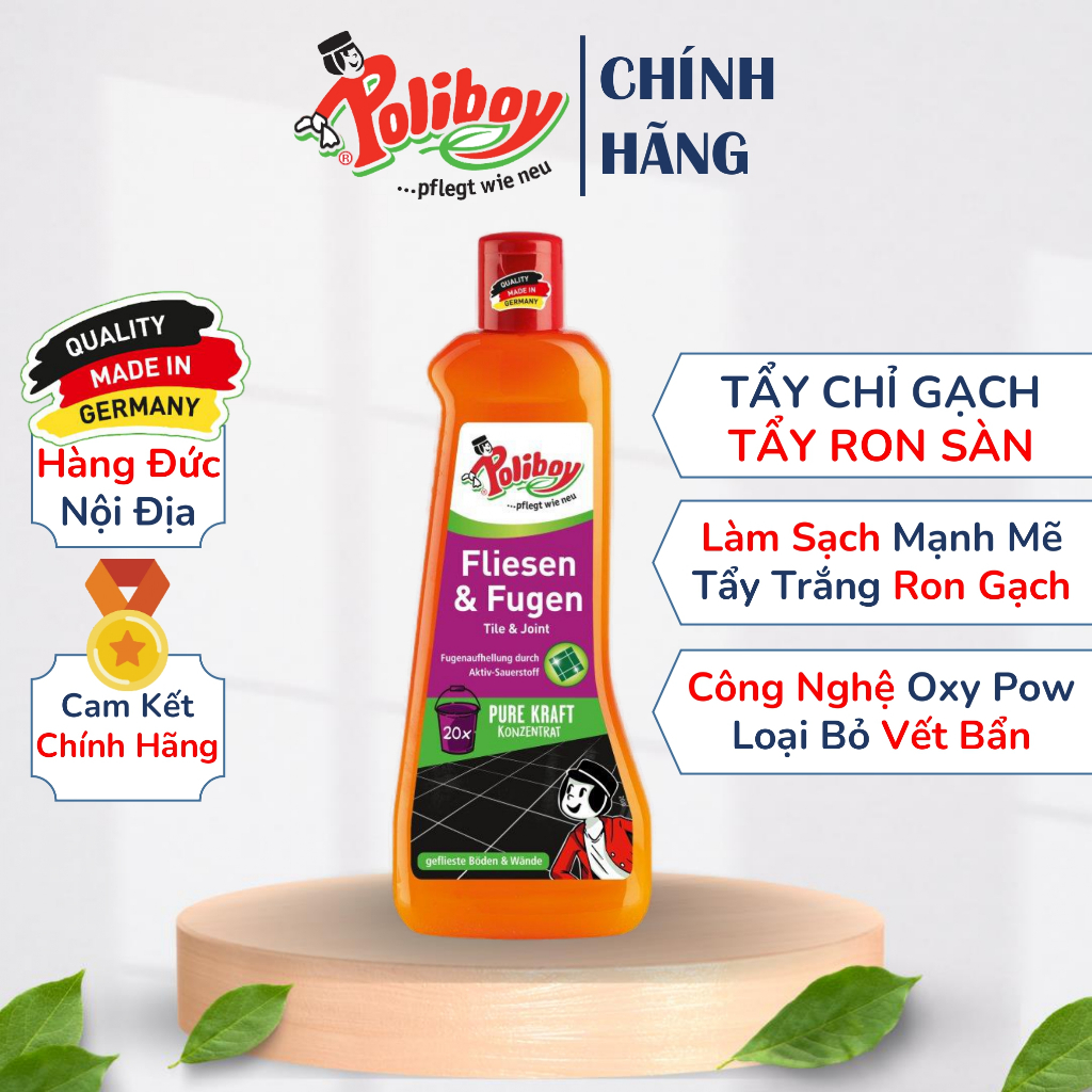 Nước Tẩy Trắng Ron Gạch POLIBOY Tẩy Trắng Chỉ Gạch, Làm Sạch Đường Nối Gạch 500ml Không Gây Hại Gạch Men