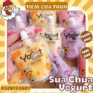 SET 5 Gói Sữa Chua Uống YOGURT Đủ Vị, TẶNG 1 GÓI Nem Nướng Phên, đồ ăn vặt