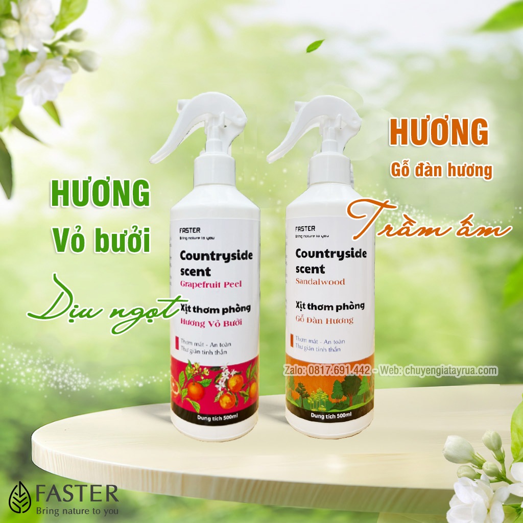 Combo Sạch Muỗi Thơm Phòng: Chai Xịt Tinh Dầu Thiên Nhiên 500ml & Chai Xịt Sinh Học Diệt Côn Trùng 500ml