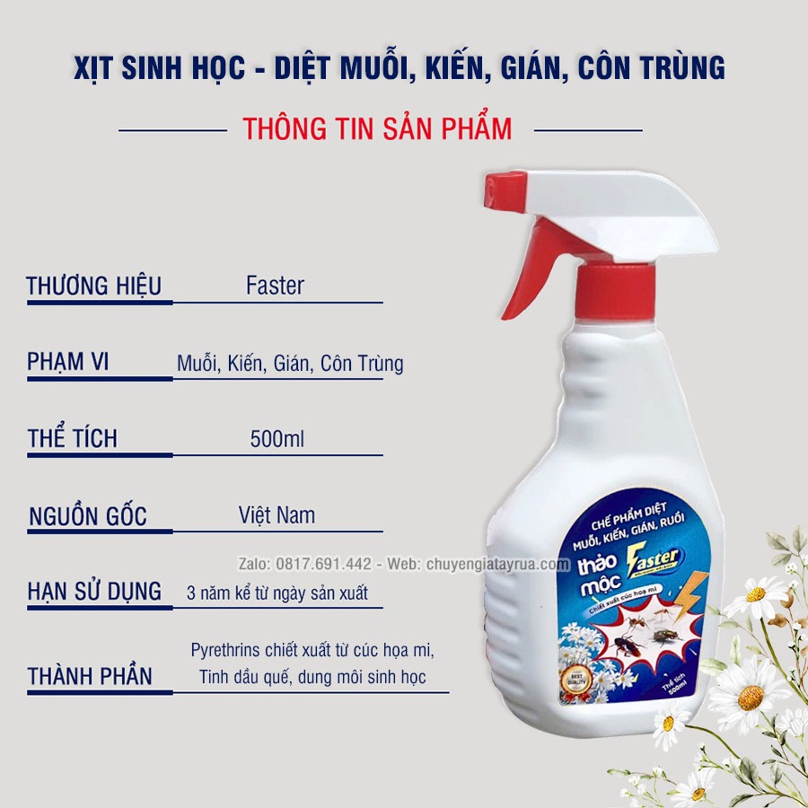 Combo Sạch Muỗi Thơm Phòng: Chai Xịt Tinh Dầu Thiên Nhiên 500ml & Chai Xịt Sinh Học Diệt Côn Trùng 500ml