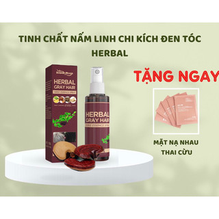 Tinh chất Thảo Dược Xịt đen tóc Herbal, Nấm Linh Chi Kích đen tóc, mọc tóc, ngăn ngừa rụng tóc.