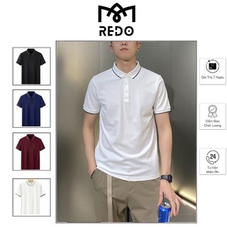 Áo thun nam polo , áo polo nam trơn kẻ viền cổ apl03