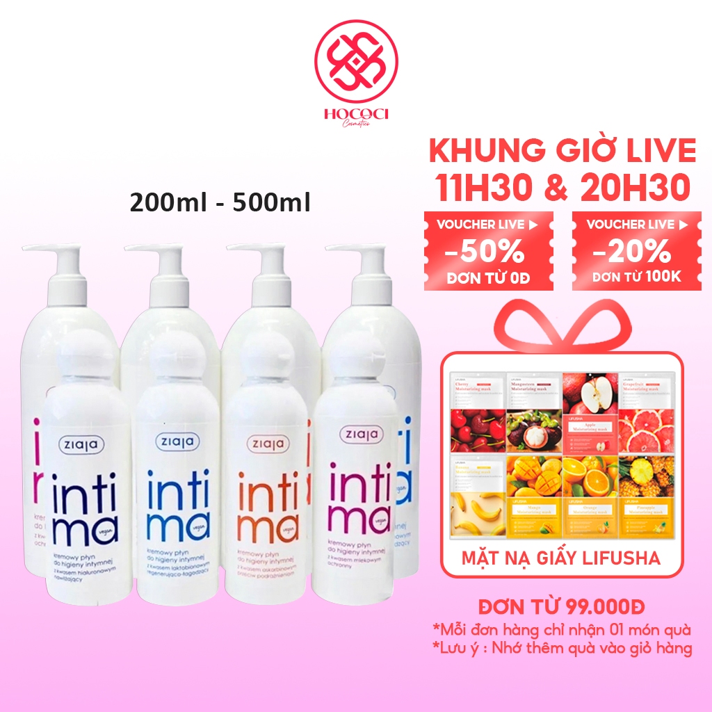 200ML 500ML + Che Tên Dung Dịch Vệ Sinh Phụ Nữ Intima Ziaja Ba Lan