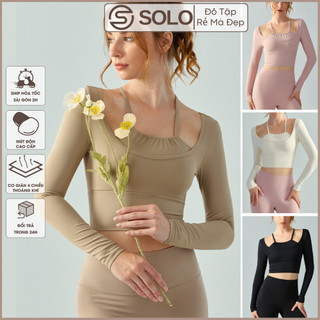 Áo Tập Gym Yoga Pilates CÓ MÚT Body Dài Tay Thể Thao Thun Poly Mềm Co Dãn Thoáng Solo Sportswear 127