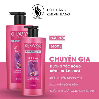 Combo Dầu gội tăng phồng Kerasys Advanced Volume Ampoule 600ML hồng