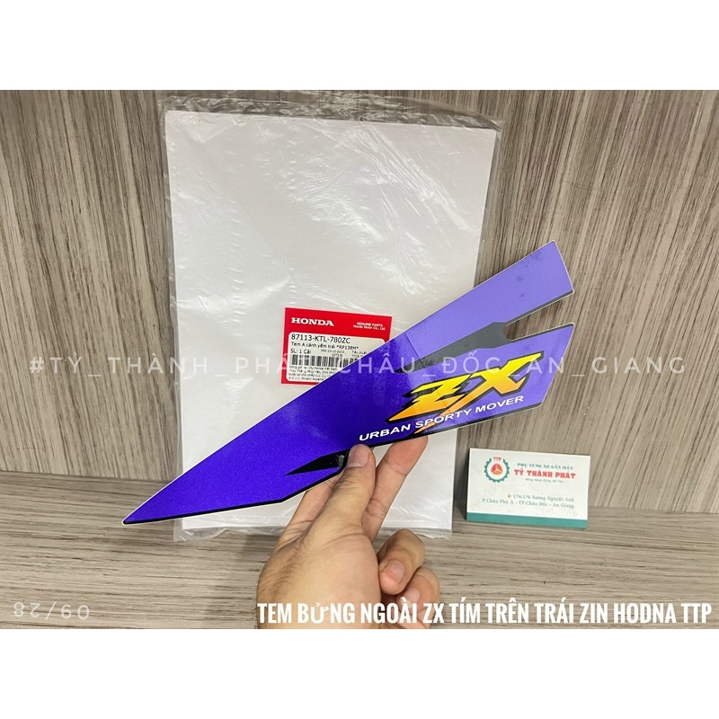 Tem xe Wave ZX Tím chính hãng