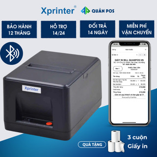 Máy in hóa đơn mini kết nối Bluetooth k58 Xprinter 58iiB, khổ giấy 58mm, in hóa đơn, thẻ điện thoại
