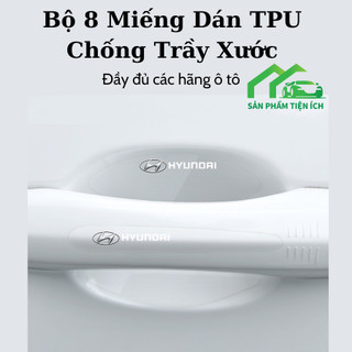 Bộ 8 Miếng Dán TPU Trong Suốt Chống Trầy Cho Tay Nắm Cửa Và Hõm Xe Hơi