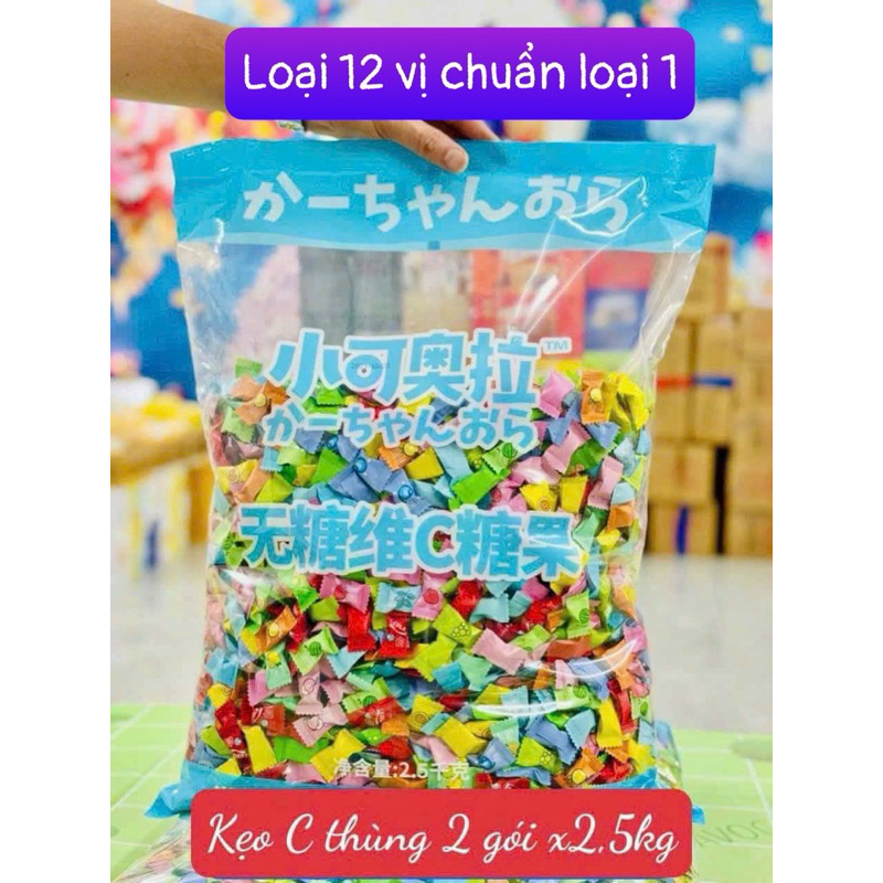 Kẹo ngậm Vitamin C trái cây mix 12 vị Loại 1 túi 500g, 1kg siêu ngon