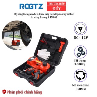 Bộ Nâng Kích Gầm Điện 3 Trong 1 ROGTZ TY-003 Kiêm Máy Bơm Lốp & Máy Siết Ốc Ô Tô Đa Năng Thương Hiệu Đức Tải 5 Tấn