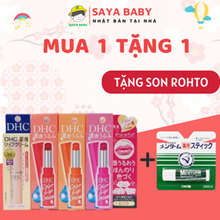 Tuýp son kem dưỡng ẩm môi DHC color lip cream màu đỏ, hồng, cam, không màu giảm thâm làm mịn môi nội địa Nhật Bản