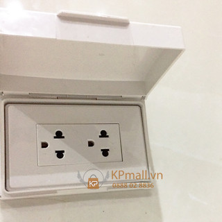 Bộ ổ cắm đôi 3 chấu, kiểu Âu Mỹ, có tiếp đất và Mặt che chống nước Simon H86-H118 - 52154