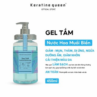 Gel Tắm Nước Hoa Muối Biển Keratine 450 ml, Làm Sạch Nhẹ Nhàng, Dưỡng Ẩm & Làm Mịn Da