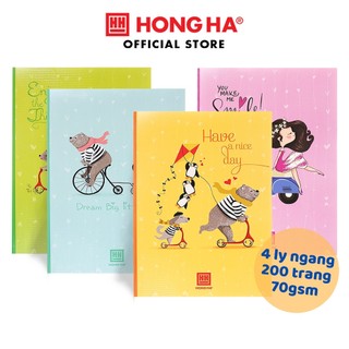 Vở 4 ly ngang 200 trang  Hồng Hà South Star Dreaming Bear - 0749 dành cho học sinh miền Trung - Nam