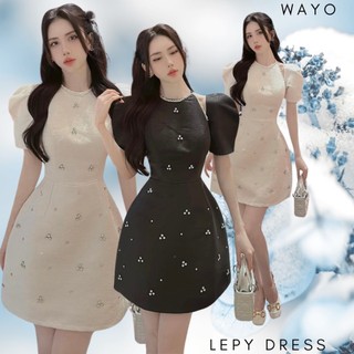 [Lepy Dress] Đầm WAYO thiết kế khoét vai đính ngọc cao cấp dự tiệc sang trọng xinh đẹp