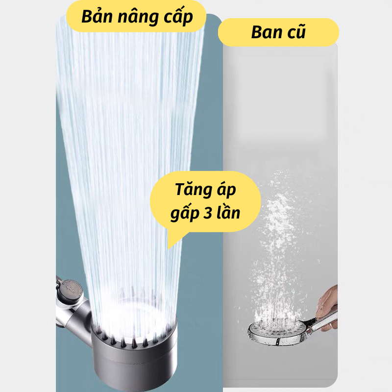 Vòi Hoa Sen Vòi Sen Tăng Áp Có Đầu Chải Silicon Hỗ Trợ Massage