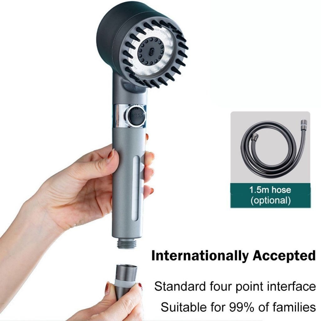 Vòi Hoa Sen Vòi Sen Tăng Áp Có Đầu Chải Silicon Hỗ Trợ Massage