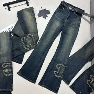 Quần Jeans Loe Lưng Cao Thêu X Nổi Mẫu Mới