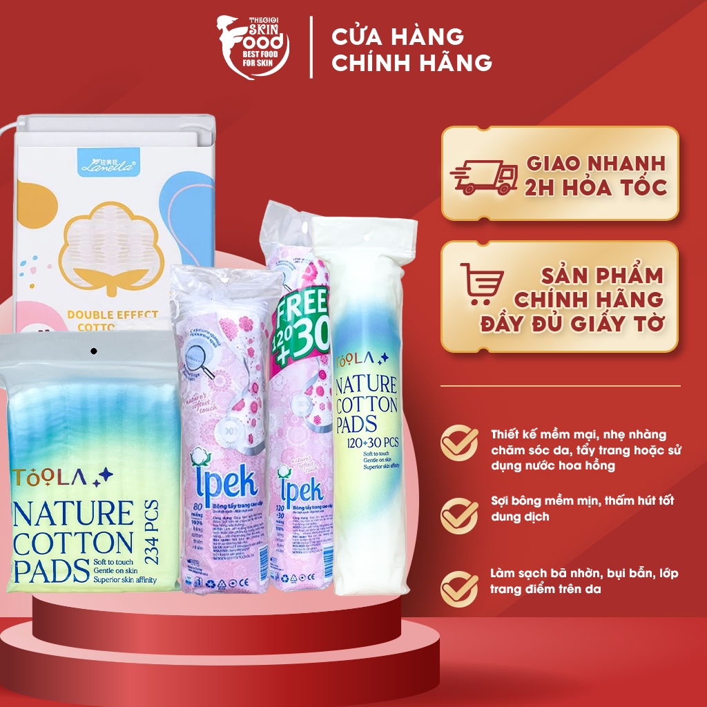 Bông Tẩy Trang 100% Cotton Thổ Nhĩ Kỳ Ipek Klasik Cotton Pads (80/130/150 miếng)