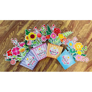 Thiệp giỏ hoa handmade 3d quà tặng dịp 8/3 và 20/10