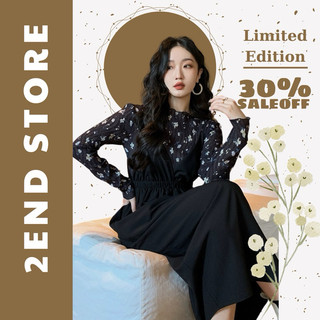 2end set áo voan hoa + váy 2 dây thô bồng