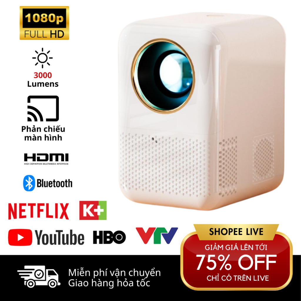 Máy Chiếu Mini Siêu Nét KAW K560 Siêu Rẻ, Full HD, Kết Nối Máy Tính, Điện Thoại