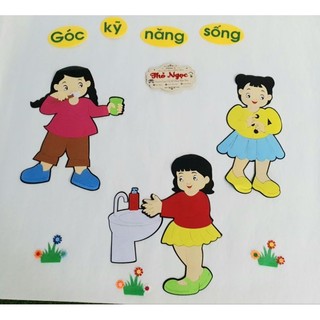 cả bộ tranh góc kỹ năng bằng nỉ (Nhân vật cao 45cm)- Đồ dùng mầm non- Đồ chơi bằng nỉ