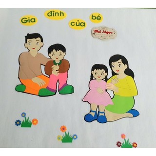 Cả bộ tranh góc gia đình- Nhân vật cao 50cm- Đồ dùng mầm non bằng nỉ