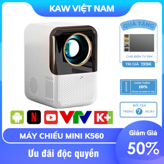 Máy Chiếu Mini KAW K560 Chính Hãng, Máy Chiếu Mini Tại Nhà Giá Rẻ, Full HD 1080, Hệ Điều Hành Android, Bảo Hành 12 Tháng