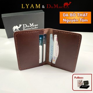Ví đựng thẻ mini du mục leather da bò trơn leather from vietnam vgb006n4