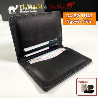 Ví đựng thẻ mini du mục leather da bò trơn leather from vietnam vgb006d1