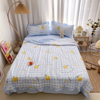 Bộ chăn ga gối cotton Đũi, chăn hè 4 món mẫu mới về phục vụ hè 2023 (Xin báo rõ KT đệm rộng x dài x dày ...cm)