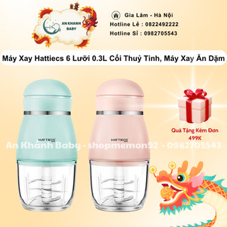 Máy xay đa năng hattiecs 0.3l, máy xay cầm tay hattiecs 6 lưỡi ăn dặm cho bé 0.3l