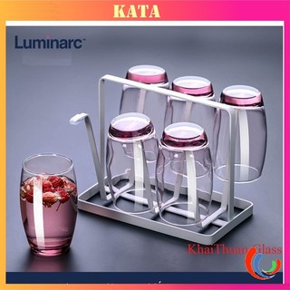 Bộ Cốc Thủy Tinh Chịu Nhiệt Luminarc Màu Tím Đẹp Uống Bia Nước Văn Phòng J5385 Dung Tích 350ml