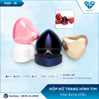 Hộp Đựng Nữ Trang Hình Tim CÓ ĐÈN LED - AD SHOP - Hộp Đựng Nhẫn, Bông Tai Hình Tim (H26-N)