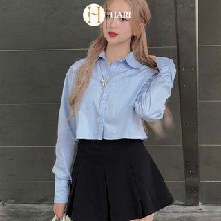 Áo sơ mi nữ Hari dài tay dáng ngắn phong cách ulzzang 86127 p0k31