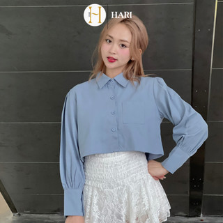 Áo sơ mi nữ Hari dáng ngắn tay bồng 2892 P0K42