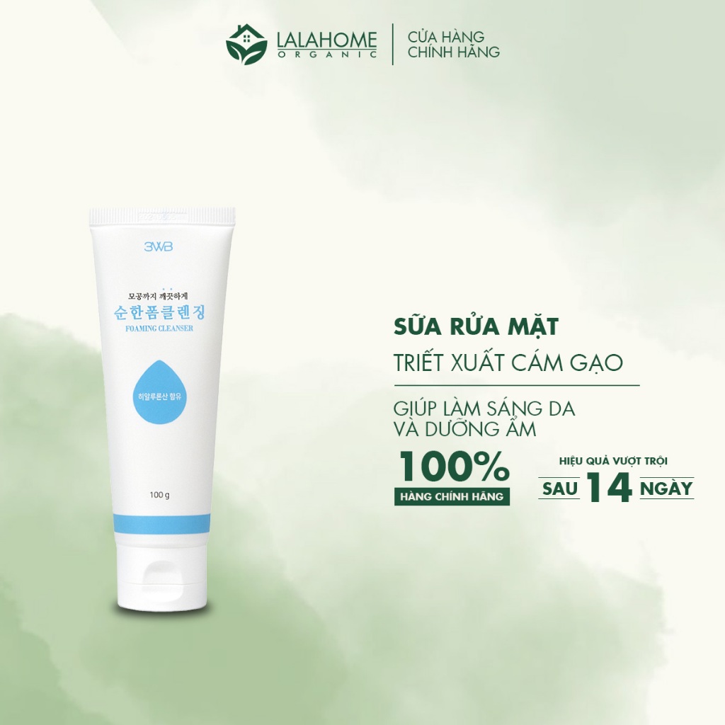 Sữa Rửa Mặt Da Dầu 3WB Mild Foaming Cleanser Làm Sạch Bụi Bẩn, Se Khít Lỗ Chân Lông 100ML- LALAHOME
