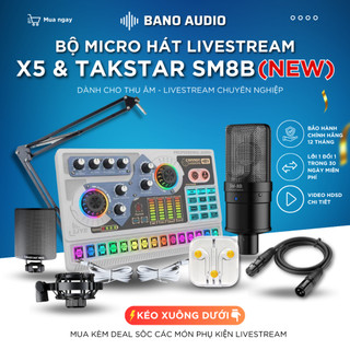 Mic Thu Âm | Micro Livestream Sound Card X5 & Mic SM8B Hát Livestream Điện Thoại Chuyên Nghiệp, Bao Ngoc