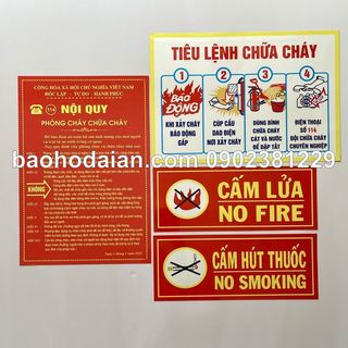 Bộ nội quy tiêu lệnh PCCC decal cán tôn bạc