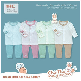 Bộ quần áo hrnee dành cho bé từ sơ sinh tới 6 tháng, chất sợi tre mềm mát