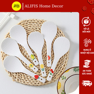 Muôi xới cơm bằng sứ chống dính nhiều họa tiết Alifis