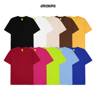 Áo thun trơn OnYou Unisex Basic Tee phông trơn nam nữ tay lỡ oversize form rộng 10 màu 003