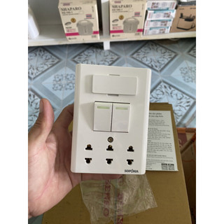 Bảng điện - taplo điện sopoka - taplo giả âm - công tắc có ổ cấm - chính hãng giá rẻ
