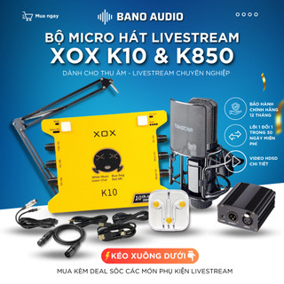Mic livestream | micro thu âm sound card xox k10 2020 & mic takstar pc k850 hát livestream chuyên nghiệp