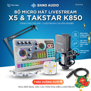 Mic thu âm | micro livestream sound card x5 & mic takstar pc k850 hát livestream điện thoại chuyên nghiệp,baongoc audio