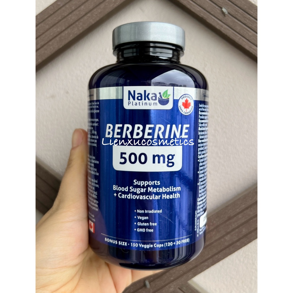 TPBS cho sức khoẻ tim mạch và tiểu đường Naka platinum Berberine 500mg; 2027